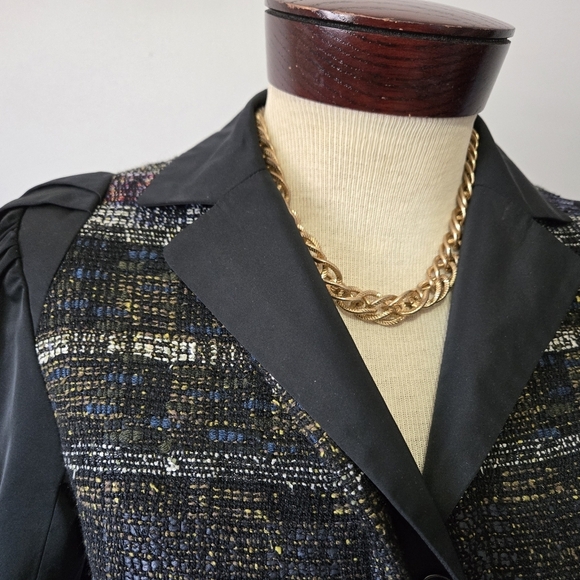 LIDA BADAY Designer Wool Tweed And Silk Jacket/ Blazer. Multicolour Knit. Size 2 - Picture 4 of 16